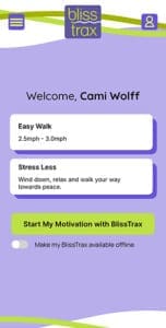 BlissTrax for Your Yoga Practice set up