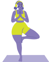 Yoga woman illustration BlissTrax Stress Reduction App